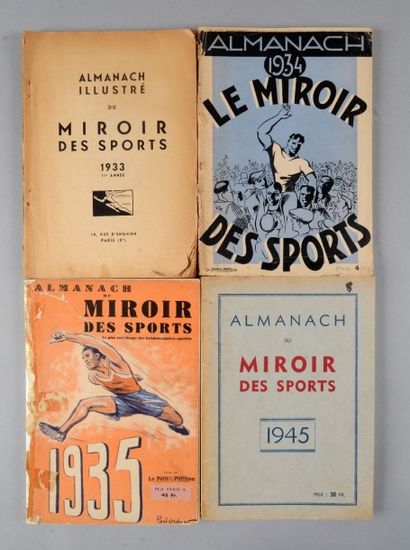 null Lot de 4 Almanachs illustrés du Miroir des Sports pour les années 1933 (sans...