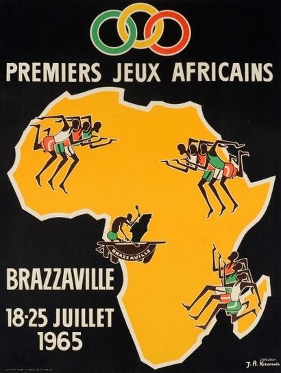 Affiche des 1er Jeux Africains ayant eu lieu...