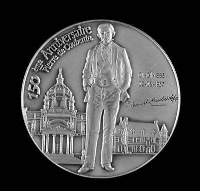 null Médaille commémorative du 150e anniversaire de la naissance du Baron Pierre...