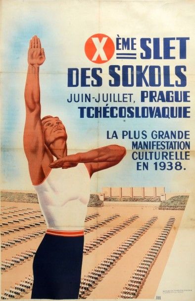 Affiche du Xe festival des Sokols en 1938...