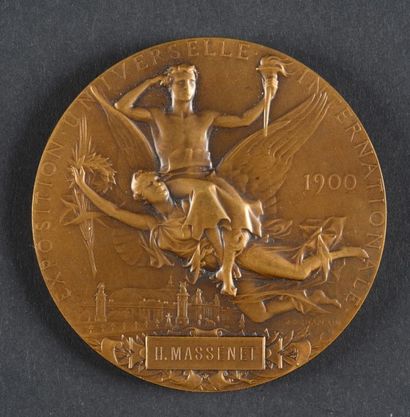 null 1900. Paris. Médaille officielle des participants à l'Exposition Universelle,...