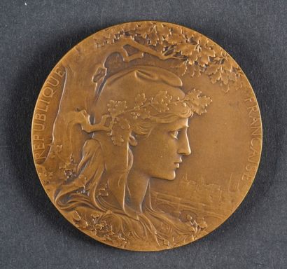 null 1900. Paris. Médaille officielle des participants à l'Exposition Universelle,...