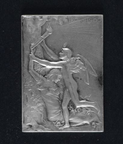 null 1900. Paris. Plaquette de l'exposition Universelle. Graveur O. Roty. En bronze...