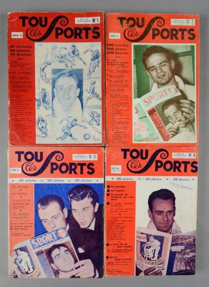 null Ensemble de 23 albums de la revue mensuelle Sport Mondial du n°1 de mars 1956...