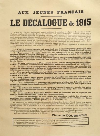 Affiche «Le Décalogue» de 1915 par Pierre...