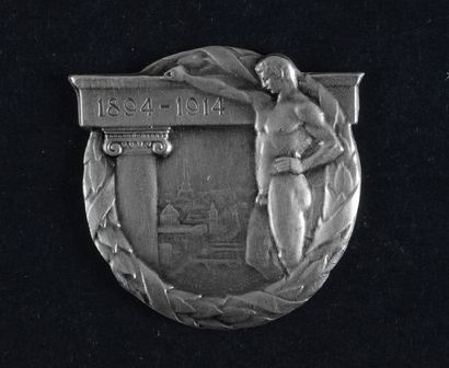 null 1914. Paris. Médaille en argent commémorative du 20e anniversaire de la rénovation...