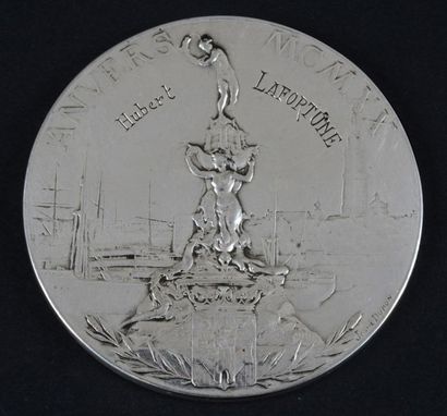 null 1920. Anvers. Médaille d'argent attribuée à Hubert Lafortune pour sa seconde...