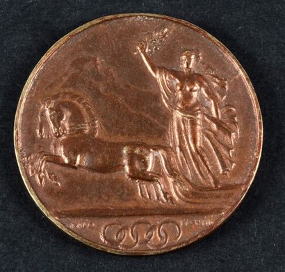 null 1928. St Moritz. Médaille de participant aux IIe Jeux d'Hiver. En bronze. Diamètre...