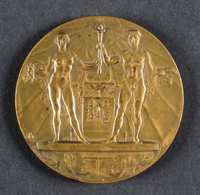 null 1928. Amsterdam. Médaille officielle de participant. Graveur Wienecke. En bronze....