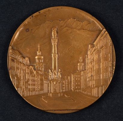 null 1964. Innsbruck. Médaille de participant de la IXe Olympiade d'hiver. Design...