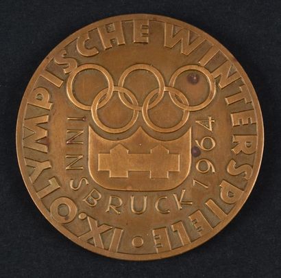 null 1964. Innsbruck. Médaille de participant de la IXe Olympiade d'hiver. Design...