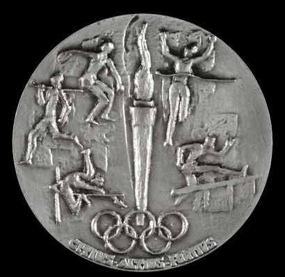 null 1968. Grenoble. Ensemble de 2 médailles commémoratives du Baron Pierre de Coubertin,...