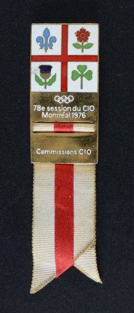 null 1976. Montreal. Badge «Commisions C.I.O.» de la 78e Session du C.I.O. Bronze...