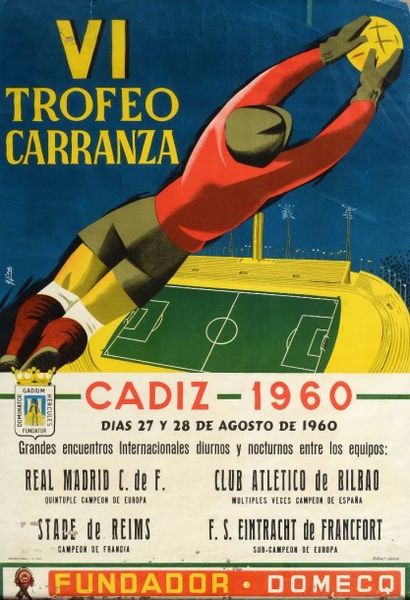 null Affiche du VIe Trophée Ramòn de Carranza à Cadix les 27 et 28 août 1960 avec...