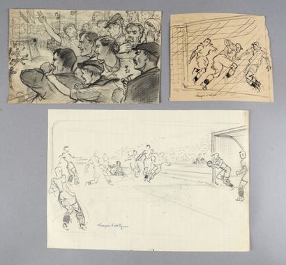 François d'Albignac (1903-1958) 
Ensemble de 2 dessins originaux au crayon. Scènes...