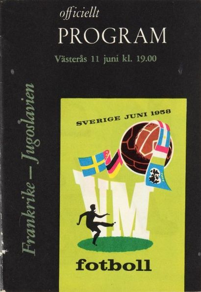 null Programme officiel de la Coupe du Monde 1958 en Suède. Match entre la France...
