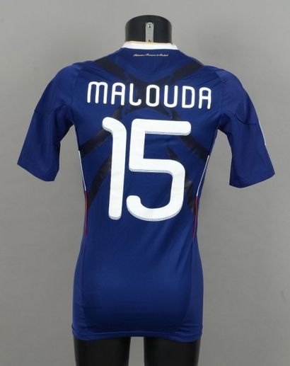 null Maillot de Florent Malouda n°15 avec l'équipe de France face à l'Afrique du...