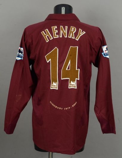 null Maillot de Thierry Henry n°14 avec Arsenal lors de la saison 2005-2006, derniere...