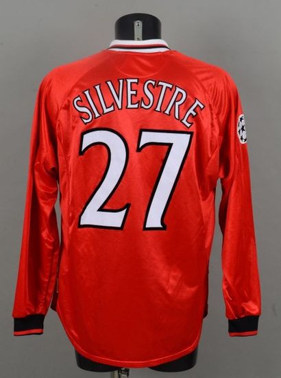 null Maillot Mickaël Silvestre n°27 avec Manchester United pour la Ligue des Champions...