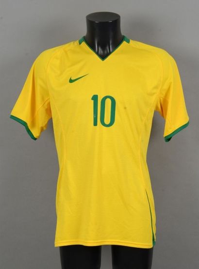 null Maillot officiel de Ronalldinho n°10 capitaine de l'équipe du Brésil, rencontre...