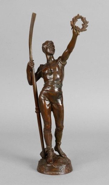null Sculpture en bronze «Le Vainqueur». Circa 1880. Signée Didier Debut (1824-1893)....