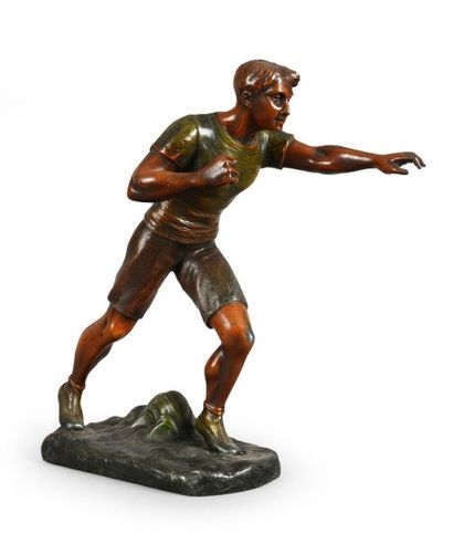 null Sculpture en régule signée H. Fugère (1872-1944). «Le Boxeur à Mains Nues»....