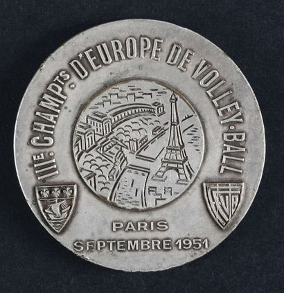 null Médaille commémorative des IIIe Championnat d'Europe de volleyball qui ont eu...