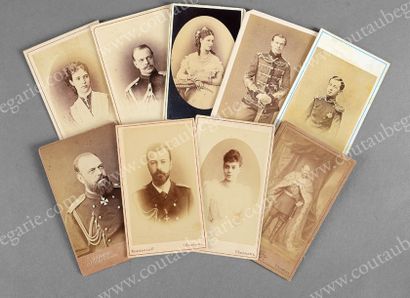 null ALEXANDRE III, empereur de Russie (1845-1894). 
Bel ensemble de neuf portraits...