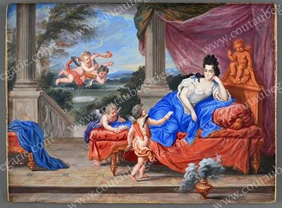 WERNER Joseph (1637 - 1710), et son atelier Cupidon portant une lettre à Marie-Adélaïde...