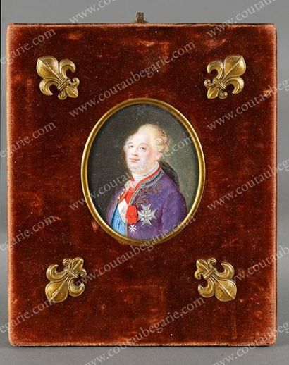 École Française du XIXe siècle Portrait de Louis XVI, roi de France.
Miniature peinte...