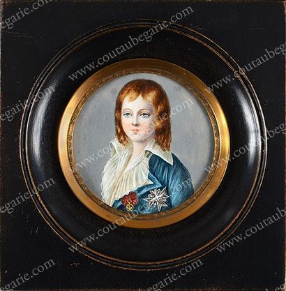 École FRANÇAISE du XXe siècle Portrait du Dauphin Louis-Charles de France (1785-1795).
Miniature...
