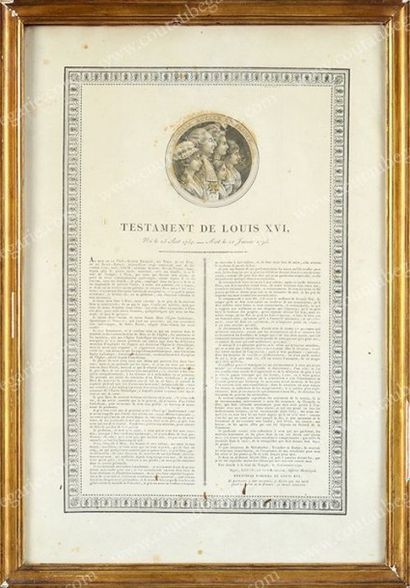 École Française du XIXe siècle Testament du roi Louis XVI.
Publication surmontée...