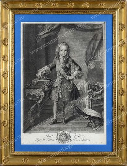 École FRANÇAISE du XVIIIe siècle Portrait du jeune Louis XV, roi de France.
Gravure...