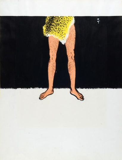 René GRUAU (1909-2004) «Jules» - (1966).
Technique mixte (collage, dessin et gouache)...