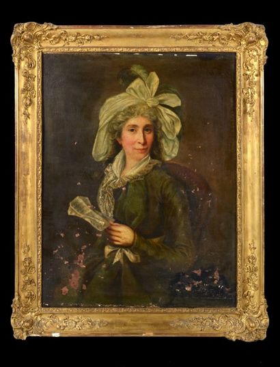 École FRANÇAISE de la fin du XVIIIe siècle Portrait de magistrat et portrait de femme...
