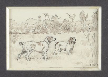 Georges Frédéric ROTIG (1873-1961) Paire de dessins de chiens
Crayon sur papier.
Signé...