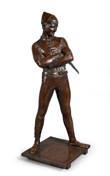 René Charles de SAINT-MARCEAU (1845-1915) Arlequin
Epreuve en bronze à patine brune,
Signée...