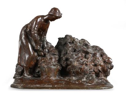 Henri Louis BOUCHARD (1875 - 1960) Les vendanges.
Bronze à patine brun clair, signé...