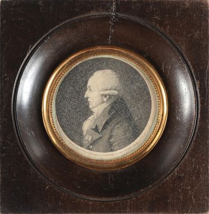 Edmé QUENEDEY (Les Riceys-le-Haut, Aube, 1756 - Paris, 1830) Homme de profil, en...