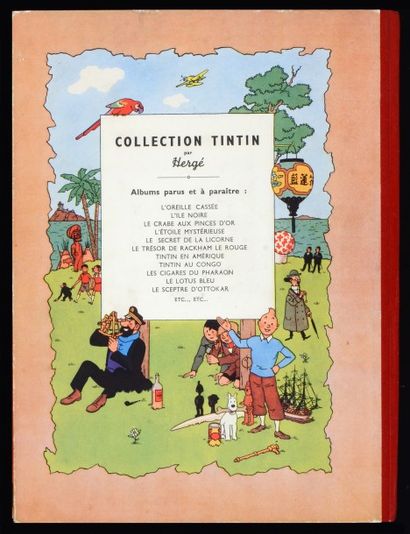 HERGÉ TINTIN 05.
LE LOTUS BLEU. B1. 1946. PAPIER EPAIS.
Edition originale couleurs.
Album...