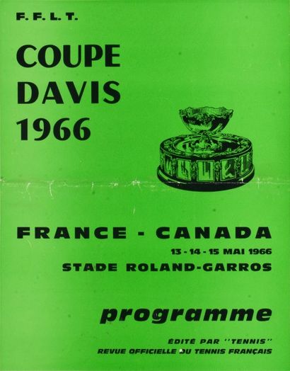 null Programme officiel de la rencontre de Coupe Davis opposant la France et le Canada...