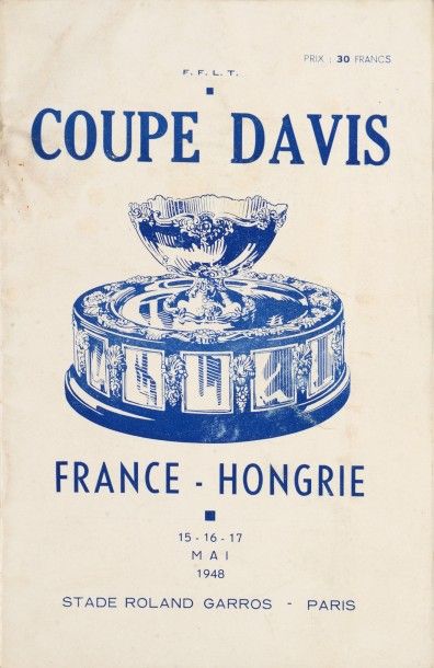 null Programme officiel de la rencontre de la Coupe Davis 1948 opposant la France...