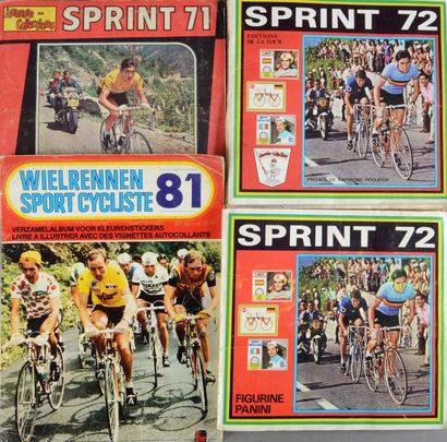 null Lot de 4 albums cyclistes complets de leurs vignettes des années 1971, 1972...