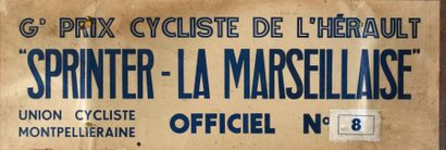 null Plaque officielle de véhicule du grand prix cycliste de l'Hérault «Sprinter-La...