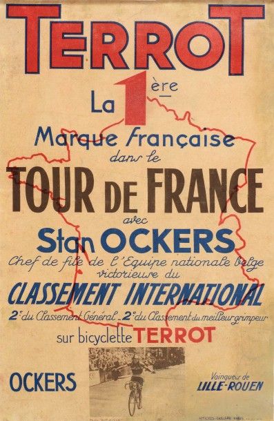 null Affiche des cycles Terrot, 1ère marque française dans le Tour de France avec...