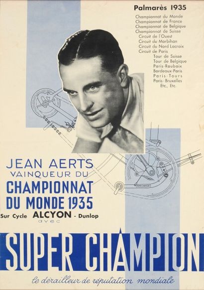 null Affiche Palmarès avec Jean Aerts, vainqueur du Championnat du Monde 1935 avec...