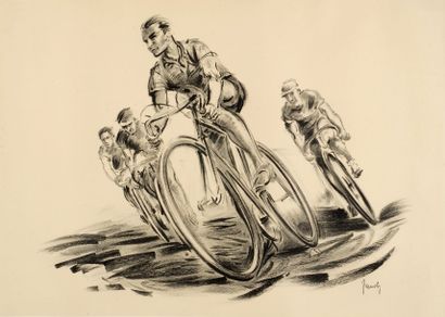 Jean Jacoby (1891-1936) «Le Cyclisme» l'artiste luxembourgeois fut vainqueur d'une...