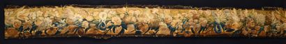 null Embrasses et bordure montante en tapisserie d'Aubusson, XVIIIe siècle, laine...