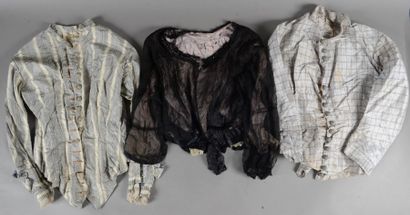 null Réunion de neuf corsages de robe, seconde moitié du XIXe siècle, faille, sergé...