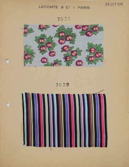 null Deux classeurs d'échantillons pour la Haute-couture, Lecomte&Cie, Paris, 1939,...